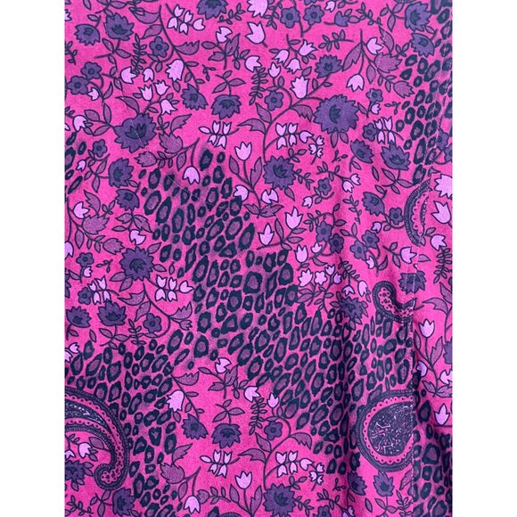 Goodclothes Petite 2XWP Paisley & Floral Cropped Button-Up Shirt 2XWP Pink Black - Picture 9 of 13